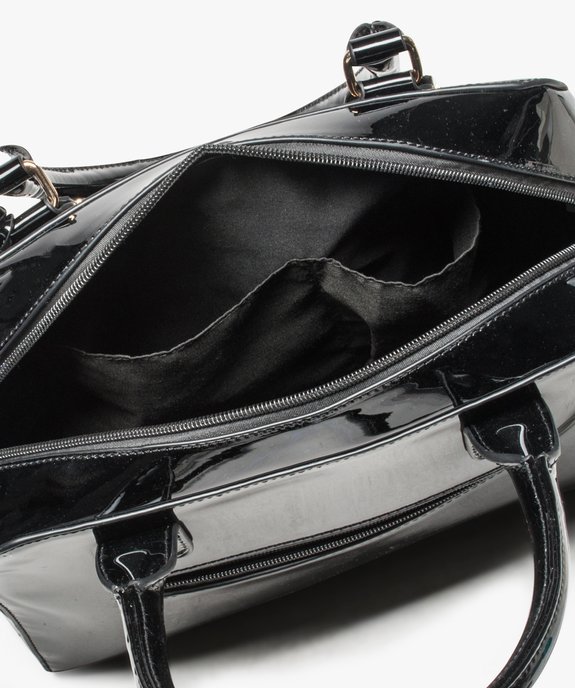 Sac à main femme vernis avec détails dorés vue3 - GEMO (ACCESS) - GEMO