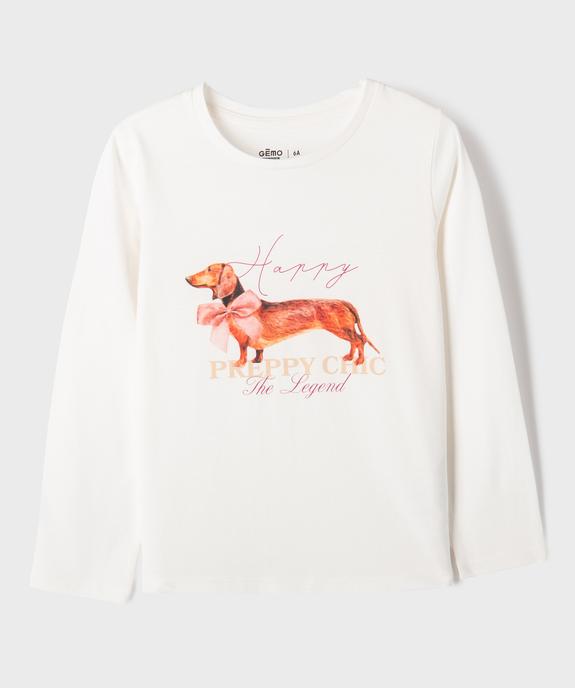 Tee-shirt à manches longues à motif fille vue1 - GEMO 4G FILLE - GEMO