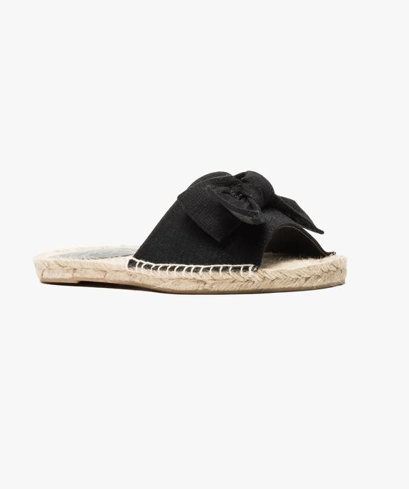 Mules ouvertes femme avec noeud sur le dessus et semelle corde vue2 - GEMO (CASUAL) - GEMO