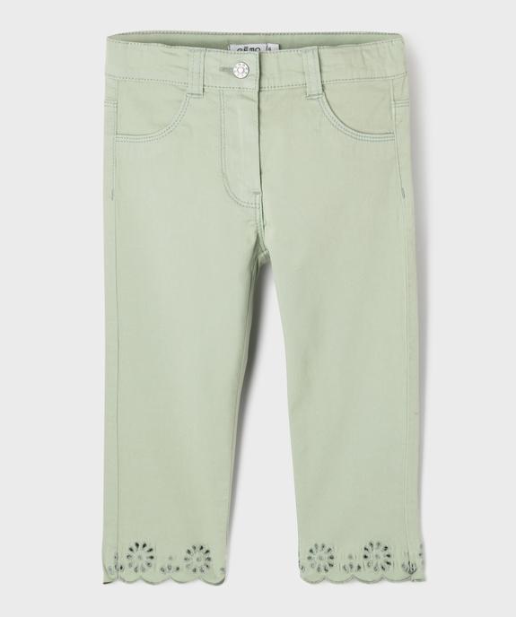 Pantacourt slim finitions brodées fille vue1 - GEMO (ENFANT) - GEMO