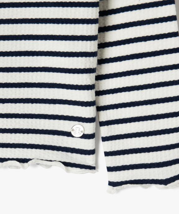 Tee-shirt à manches longues avec volants sur les épaules fille - LuluCastagnette vue3 - LULUCASTAGNETTE - GEMO