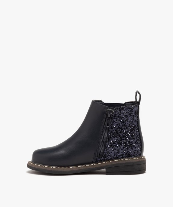 Boots fille style Chelsea à paillettes et à zip vue3 - GEMO (ENFANT) - GEMO