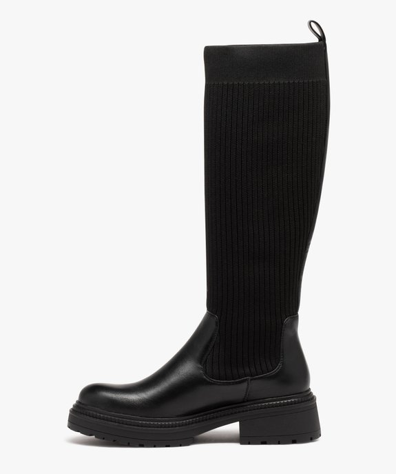 Bottes femme unies effet chaussettes à semelle crantée vue4 - 5 MILES - GEMO