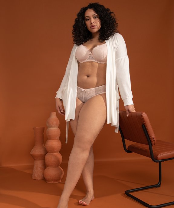 Veste d'intérieur femme grande taille en maille douce avec ceinture à nouer vue5 - GEMO(HOMWR FEM) - GEMO