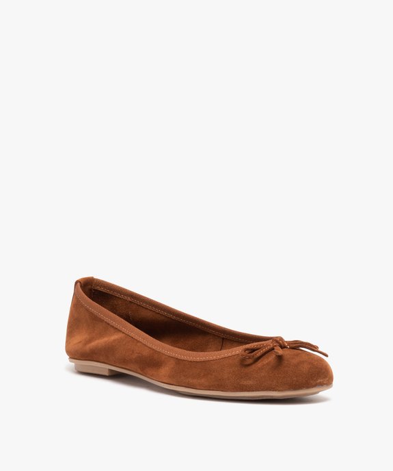 Ballerines plate dessus en cuir femme - Tanéo vue3 - TANEO - GEMO