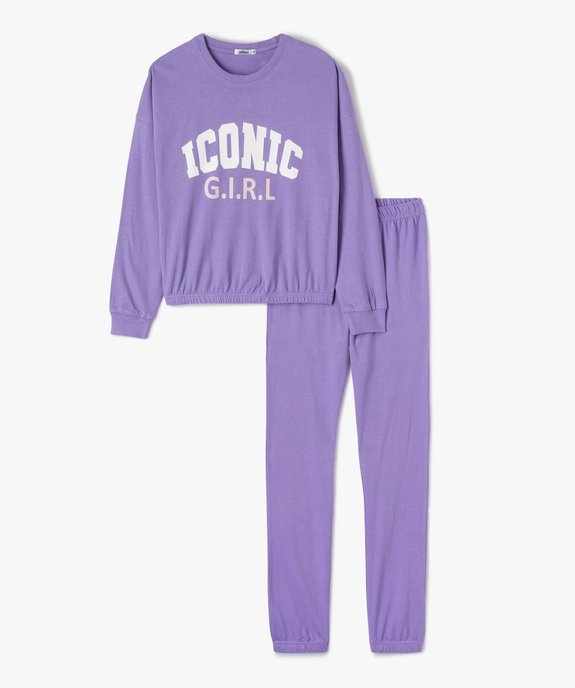 Pyjama fille 2 pièces coordonnées avec imprimé vue1 - GEMO (JUNIOR) - GEMO