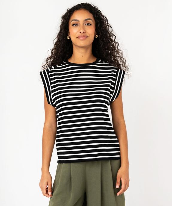 Tee-shirt manches courtes à rayures femme vue5 - GEMO 4G FEMME - GEMO