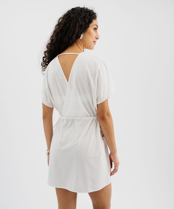 Robe de plage ample et fluide à col cache-cœur vue3 - GEMO 4G FEMME - GEMO