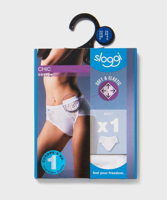 Culotte midi en coton stretch et dentelle femme - Sloggi vue1 - SLOGGI - GEMO