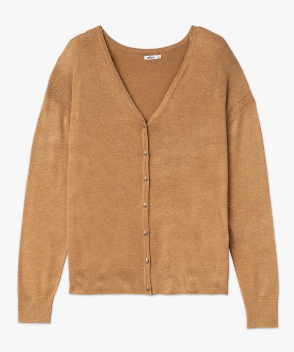 Gilet à col V en maille fine femme vue4 - GEMO 4G FEMME - GEMO