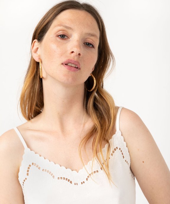 Débardeur à fines bretelles avec broderie anglaise femme vue5 - GEMO(FEMME PAP) - GEMO