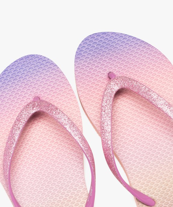 Tongs à brides pailletées et semelle arc-en-ciel femme  vue3 - GEMO (PLAGE) - GEMO