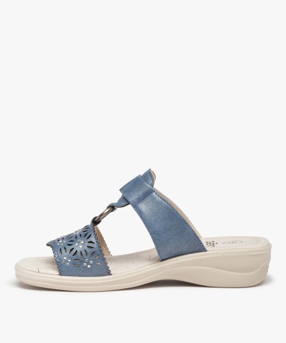 Mules confort femme ajustables à brides ajourées vue3 - GEMO 4G FEMME - GEMO