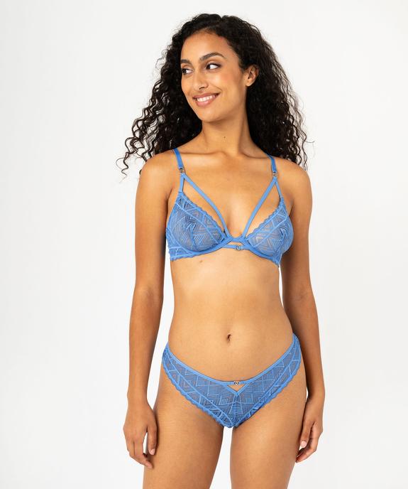 String en dentelle géométrique femme vue3 - GEMO(HOMWR FEM) - GEMO