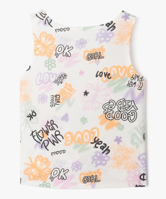Débardeur en jersey de coton imprimé avec nœud devant fille vue3 - GEMO 4G FILLE - GEMO