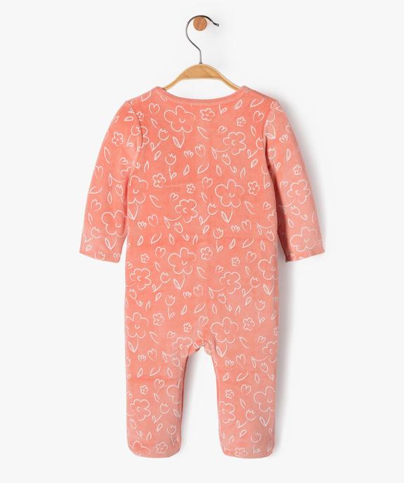 Pyjama bébé fille velours à motifs renards et petites fleurs vue4 - GEMO(BB COUCHE) - GEMO