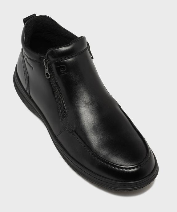 Boots fourrées zippées en cuir gamme confort homme - Pierre Cardin vue5 - PIERRE CARDIN CONFORT - GEMO