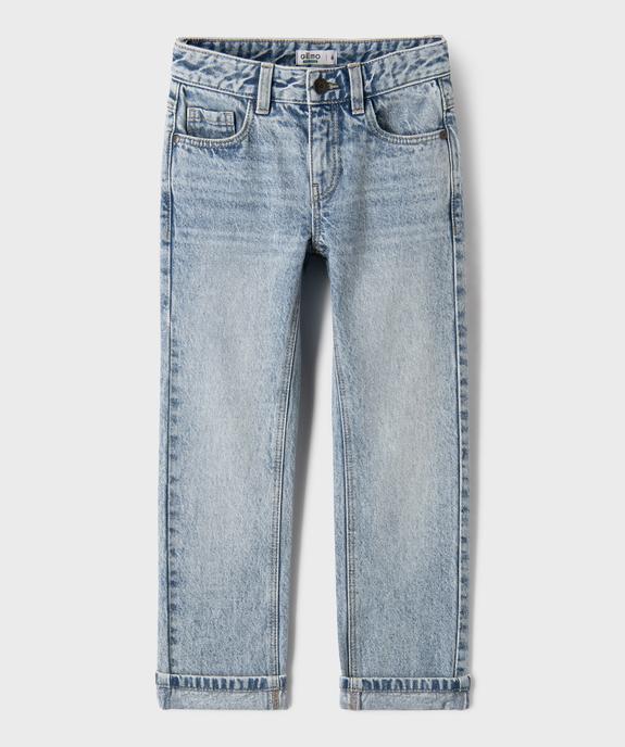 Jean regular en coton délavé garçon vue2 - GEMO 4G GARCON - GEMO