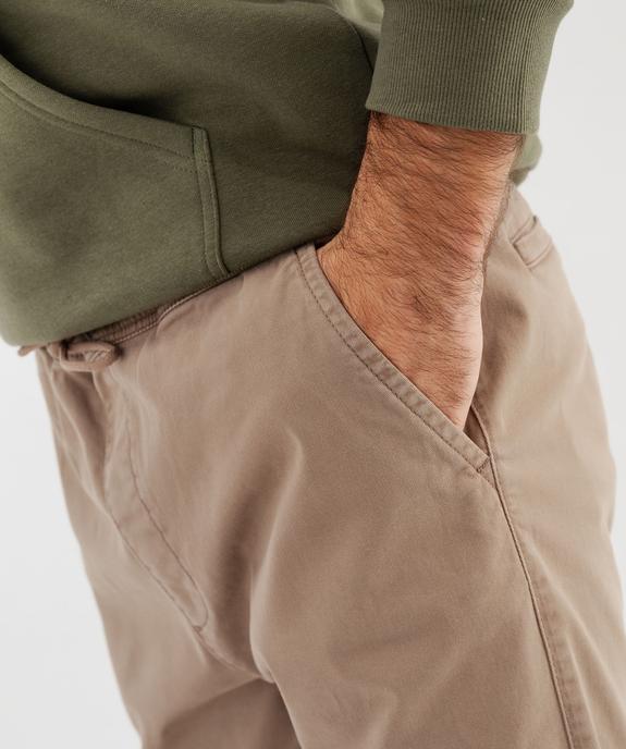 Pantalon jogger en toile de coton homme vue2 - GEMO 4G HOMME - GEMO