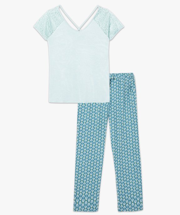 Pyjama 2 pièces fluide à pantalon imprimé vue4 - GEMO(HOMWR FEM) - GEMO