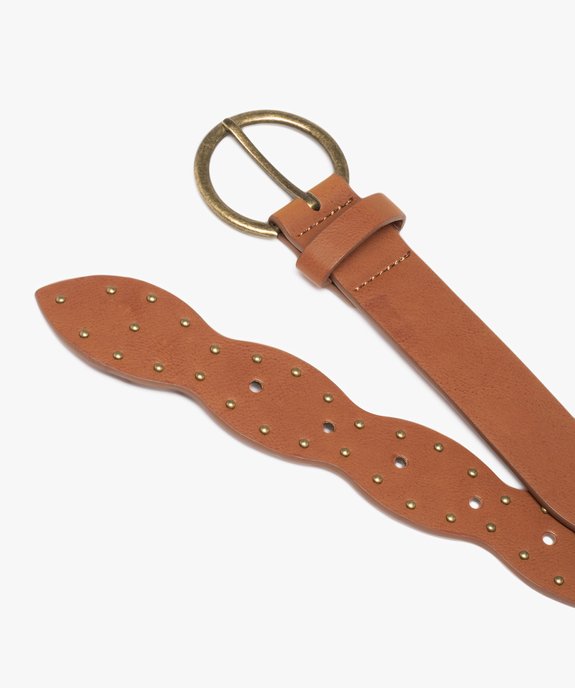 Ceinture à forme originale et clous dorés femme vue2 - GEMO (ACCESS) - GEMO