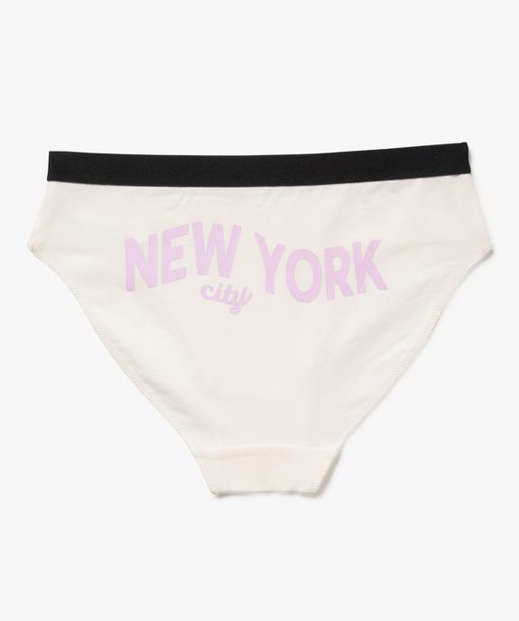 Culottes en coton stretch inscriptions US fille (lot de 3) vue3 - GEMO 4G FILLE - GEMO