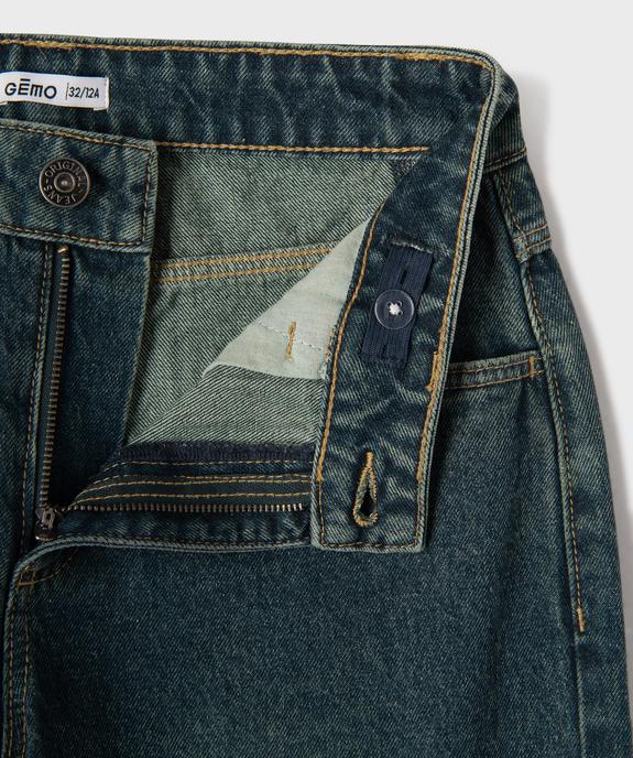 Jean baggy en denim de coton délavé fille vue3 - GEMO (JUNIOR) - GEMO