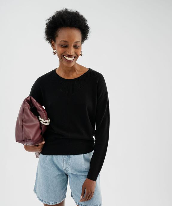 Pull en maille fine à effet plastron femme  vue1 - GEMO(FEMME PAP) - GEMO