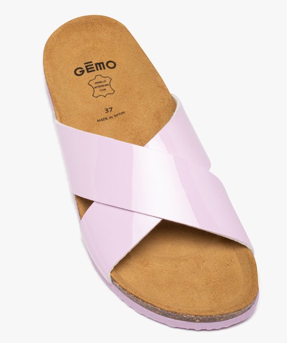 Mules femme à talon plat et larges brides croisées vue5 - GEMO 4G FEMME - GEMO