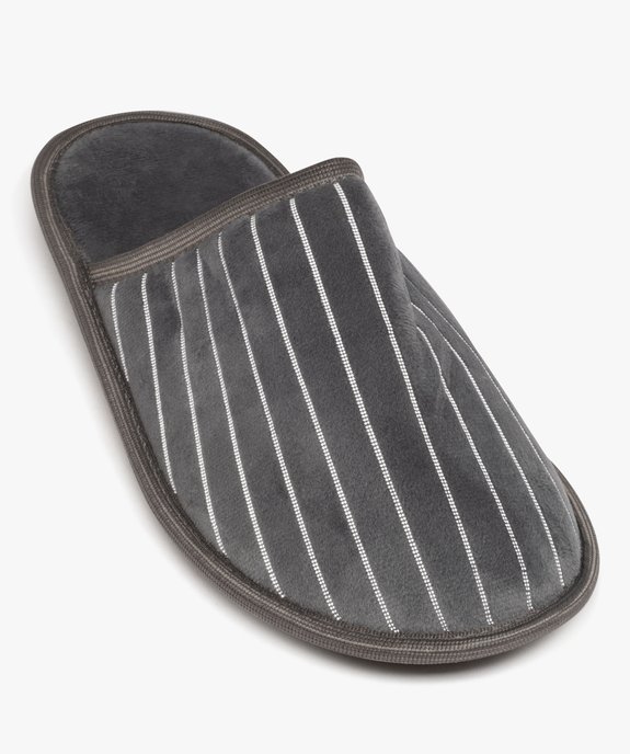 Chaussons homme mules d'intérieur en velours rayé vue5 - GEMO(HOMWR HOM) - GEMO