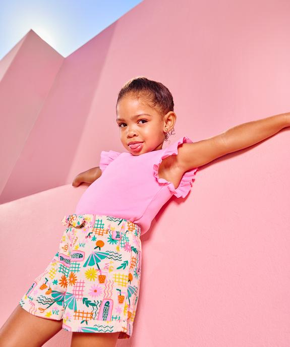 Tee-shirt sans manches avec volants sur les épaules bébé fille vue2 - GEMO 4G BEBE - GEMO