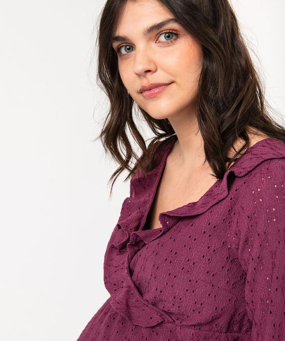 Blouse de grossesse en maille texturée et ajourée vue2 - GEMO 4G MATERN - GEMO