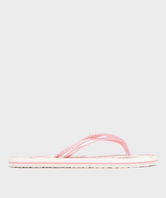 Tongs à double bride fantaisie et semelle imprimée femme vue2 - GEMO (PLAGE) - GEMO