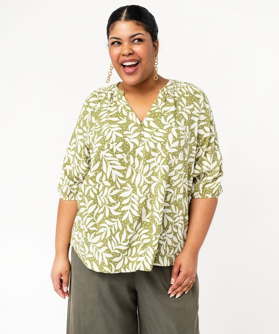 Blouse imprimée à manches 3/4 femme grande taille vue7 - GEMO 4G GT - GEMO