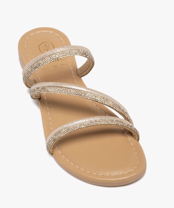 Mules fille à brides tubulaires pailletées et à strass vue5 - GEMO (ENFANT) - GEMO