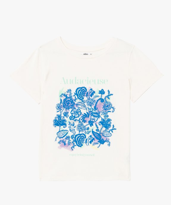 Tee-shirt femme à manches courtes avec motif XXL vue4 - GEMO(FEMME PAP) - GEMO