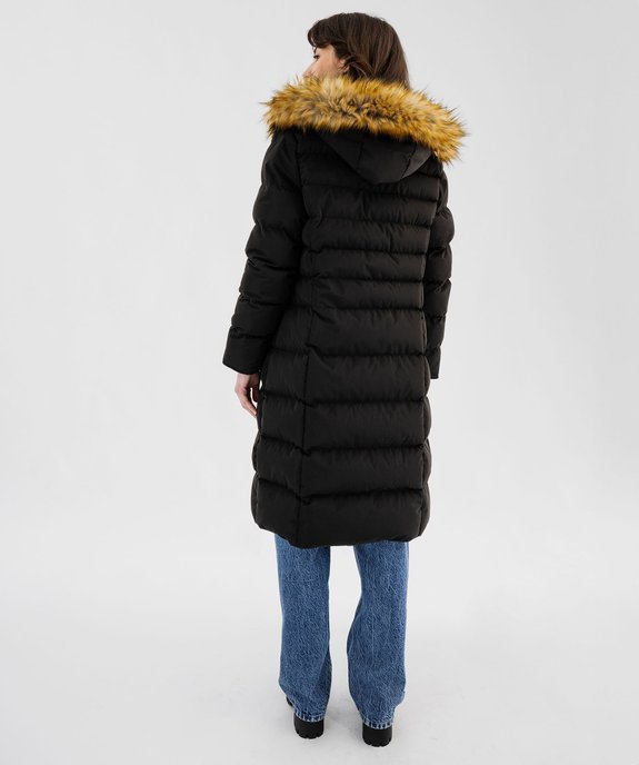 Doudoune longue avec capuche en fourrure imitation femme vue3 - GEMO(FEMME PAP) - GEMO