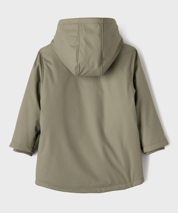 Manteau imperméable à capuche et doublure chaude garçon vue4 - GEMO 4G GARCON - GEMO