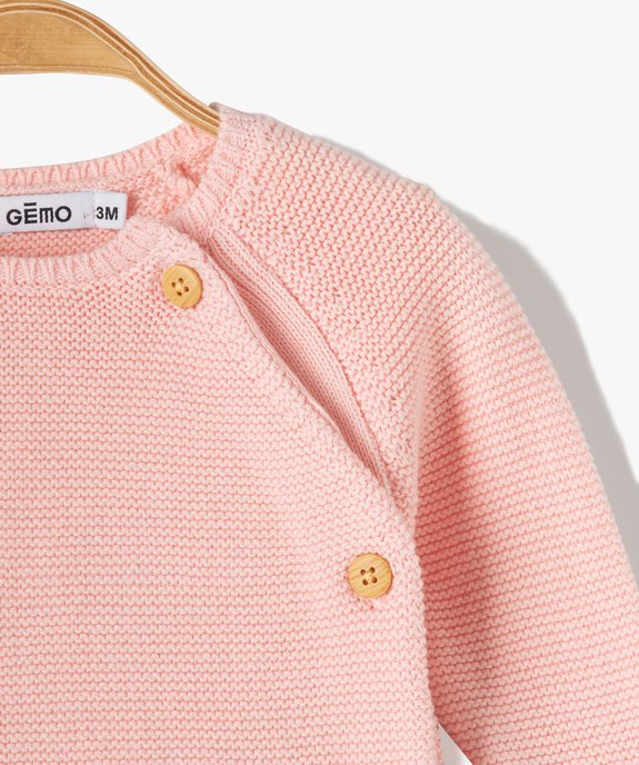 Gilet brassière bébé uni en maille fantaisie vue2 - GEMO(BB COUCHE) - GEMO