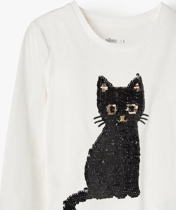 Tee-shirt fille avec motifs en sequins brodés vue3 - GEMO (ENFANT) - GEMO