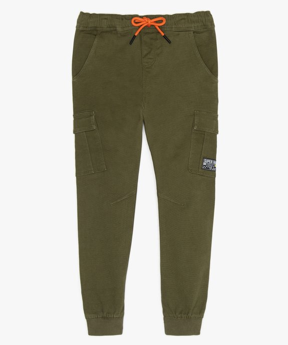 Pantalon garçon coupe cargo avec poches latérales vue1 - GEMO (ENFANT) - GEMO