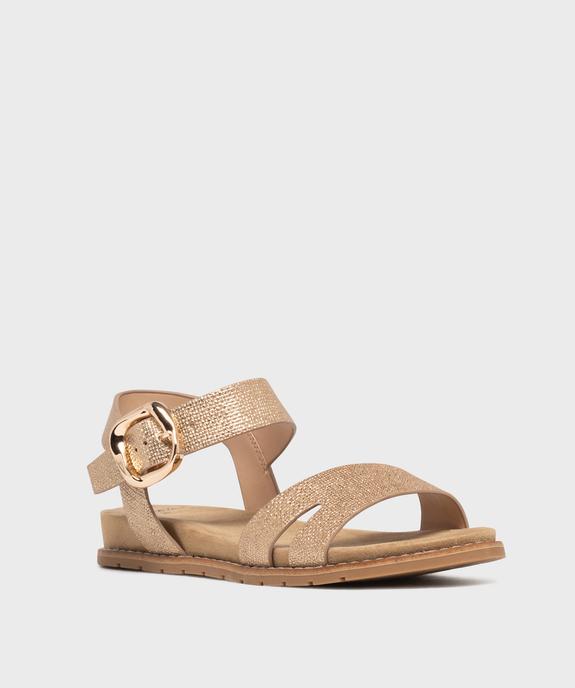 Sandales plates à brides métallisées femme - Valentina Baldano vue2 - VALENTINA BALDA - GEMO