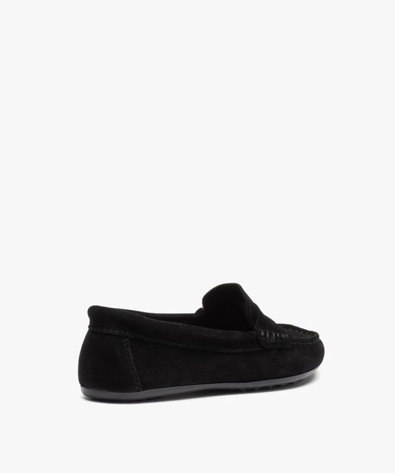Mocassins femme confort unis en cuir velours  vue5 - GEMO (CASUAL) - GEMO
