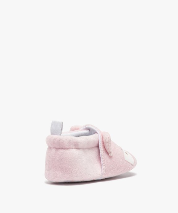 Chaussons de naissance bébé fille en velours chaton vue4 - GEMO 4G BEBE - GEMO