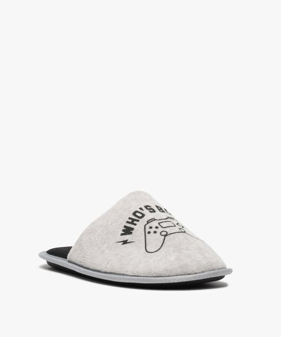 Chaussons homme mules en velours spécial gamer vue2 - GEMO(HOMWR HOM) - GEMO