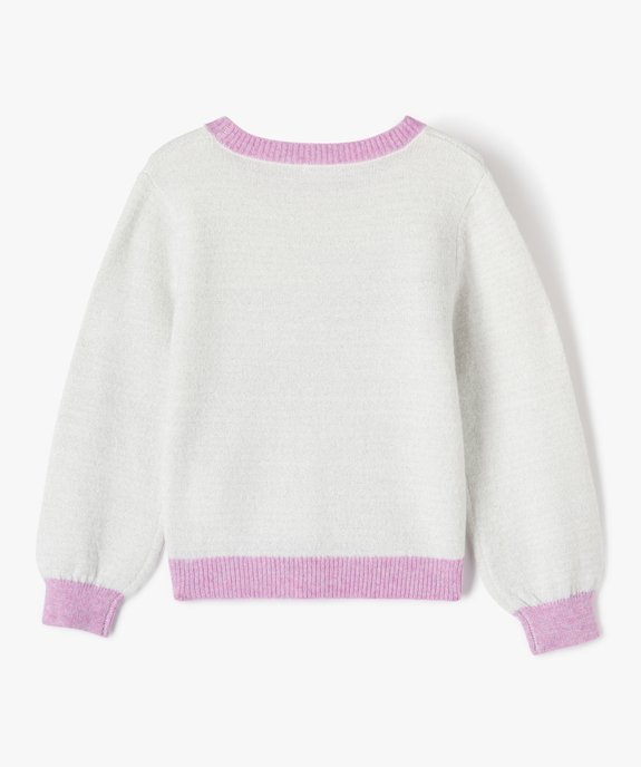 Pull pailleté avec sequins brodés et motifs fille vue3 - GEMO (ENFANT) - GEMO