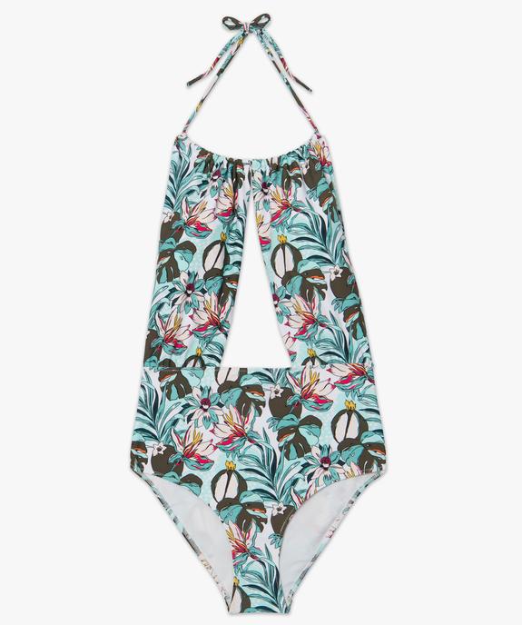 Maillot de bain femme une pièce à motifs fleuris vue4 - GEMO (PLAGE) - GEMO
