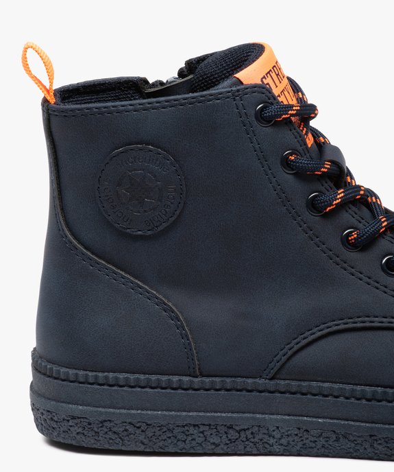 Boots garçon unis à bout renforcé et détails fluo vue6 - GEMO 4G GARCON - GEMO