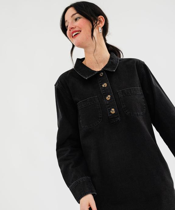 Robe courte en toile denim femme vue2 - GEMO 4G FEMME - GEMO