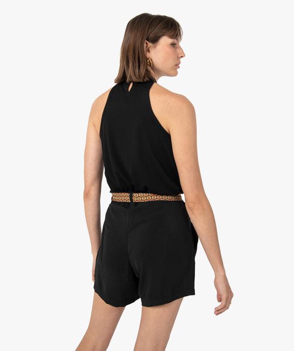 Débardeur femme avec encolure américaine noué devant vue3 - GEMO(FEMME PAP) - GEMO